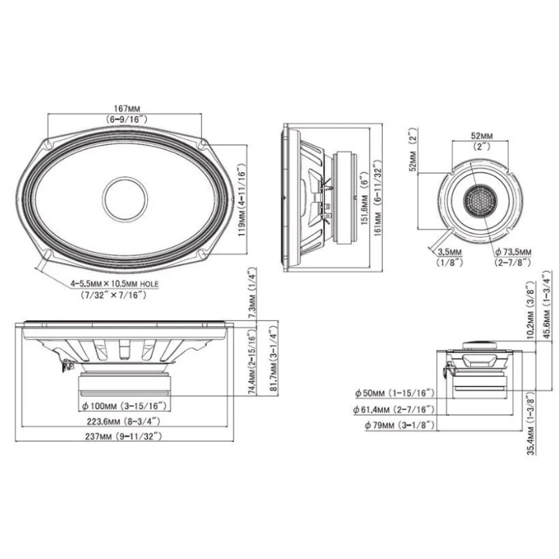 Altavoces 6x9", Alpine S2 S69C, 2 vías separadas