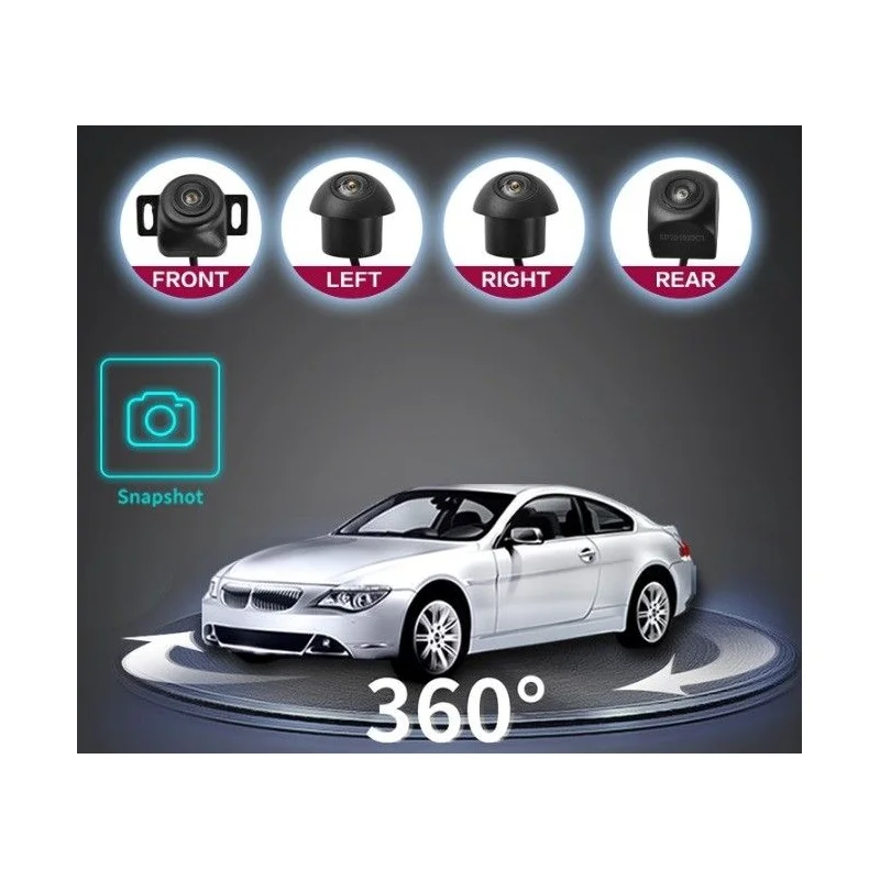 Cámara 360 para coche, vista envolvente panorámica, 1080P AHD