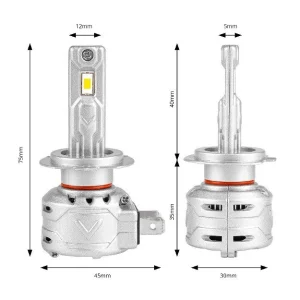 Bombillas led H7, 72W, 6500K, 12V, medidas