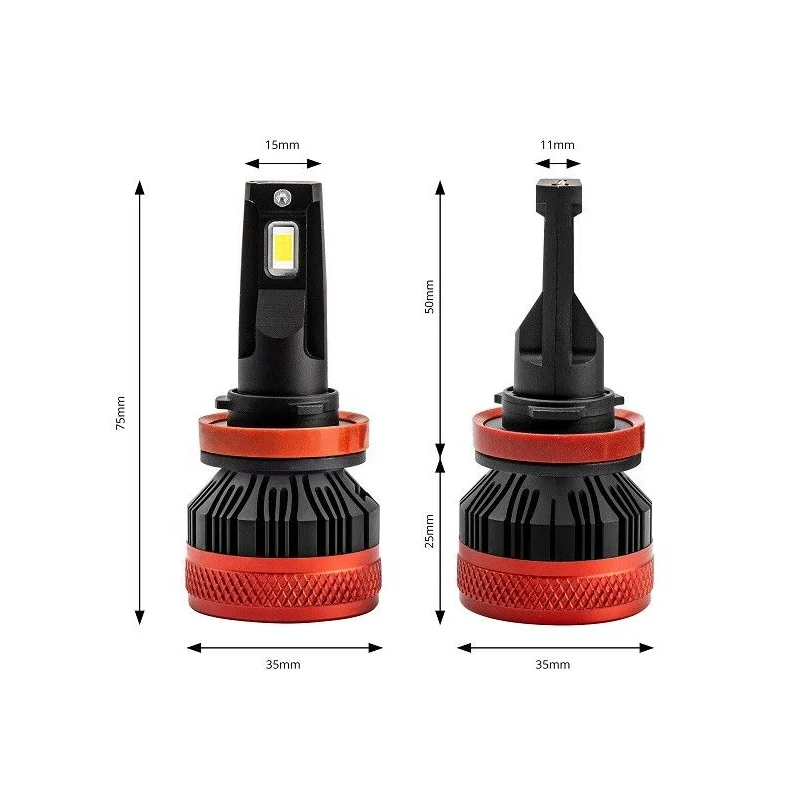 Bombilla led H8/H9/H11, 6500K, 90W, medidas
