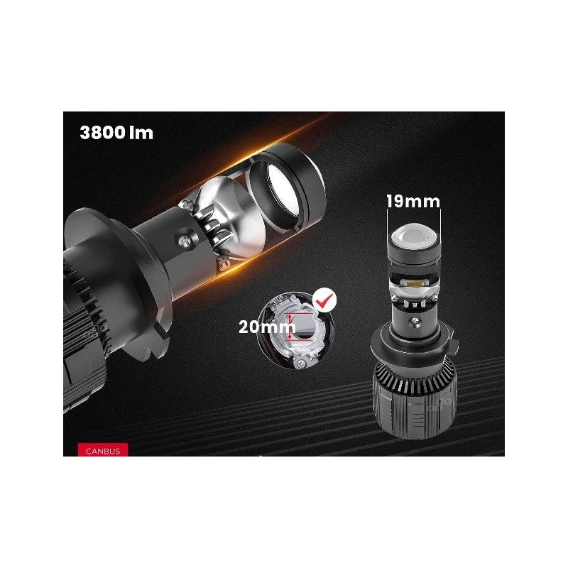Bombillas led H7, H18, 60W, 6000K, 12 24V