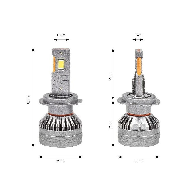 Pareja bombillas Led H7, H18, 6500K, 50W
