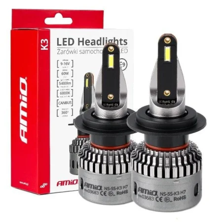 Bombilla led H7, H18, 6000K, 60W, 12V, 5400lm