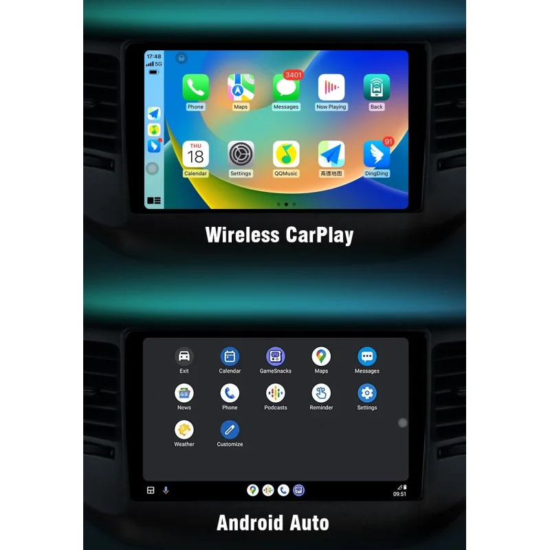 Carplay + Android Auto inalámbrico incorporado
