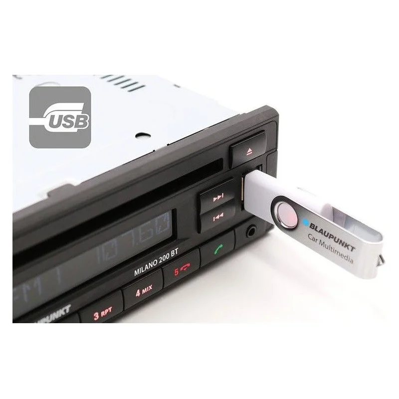 Radio con USB, Blaupunkt Milano 200BT, Bluetooth, CD y entrada auxiliar
