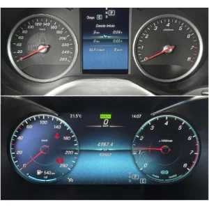 Cuadro digital para Mercedes Benz Clase C W205, 2015 2018 / GLC, X253, 2016 2019, antes y después
