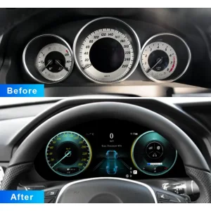 Cuadro Digital Cockpit Mercedes Benz E W212 NTG4.0, 2009 2017, Ihnavi, antes y después