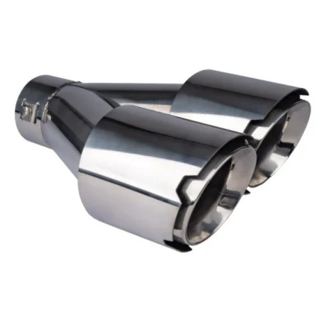 Cola de escape doble cromada doble de acero inoxidable 04068