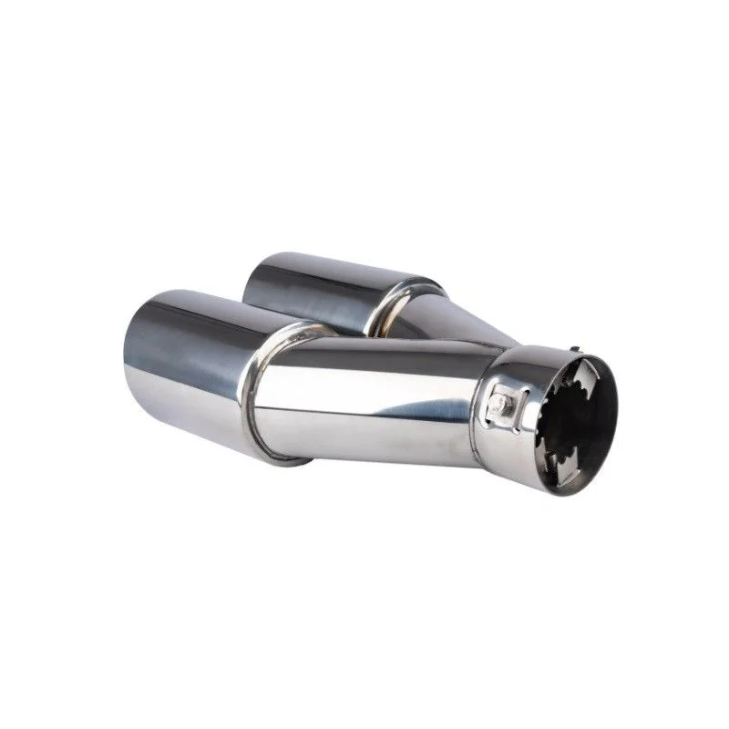Embellecedor para cola de escape doble de acero inox cromado AMIO 04062