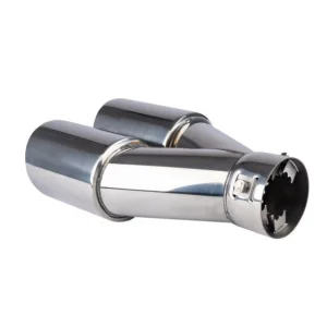 Embellecedor para cola de escape doble de acero inox cromado AMIO 04062