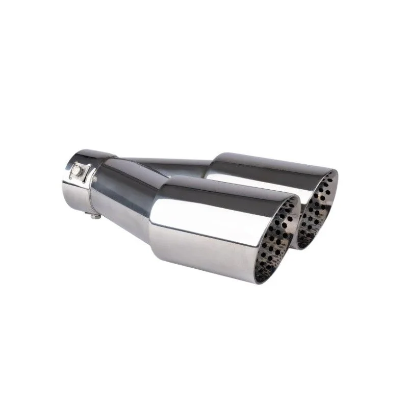 Cola de escape doble de acero inox cromado AMIO 04062