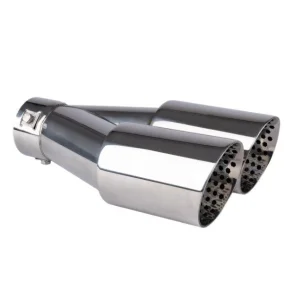 Cola de escape doble de acero inox cromado AMIO 04062