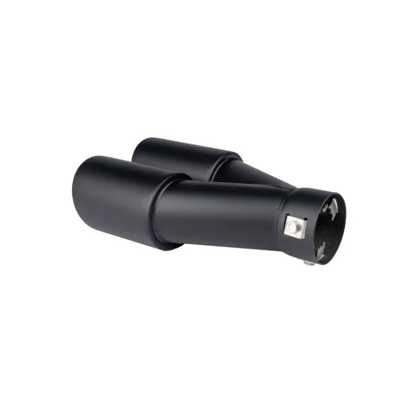 Embellecedor para cola de escape doble de acero inox negro cromado AMIO 04063