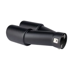 Embellecedor para cola de escape doble de acero inox negro cromado AMIO 04063