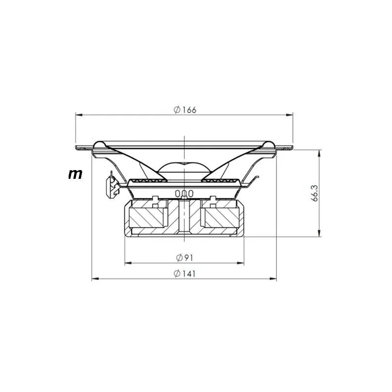 Medidas para altavoces Gladen Audio 165 Z 3 de 6,5" (16,5cm)