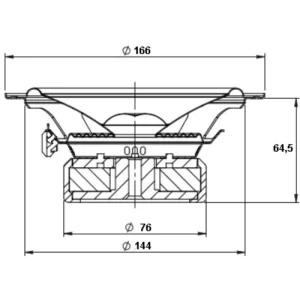 Medidas de los altavoces graves Gladen Audio GA 165M 3 G2 de 6,5" (16,5cm), vías separadas