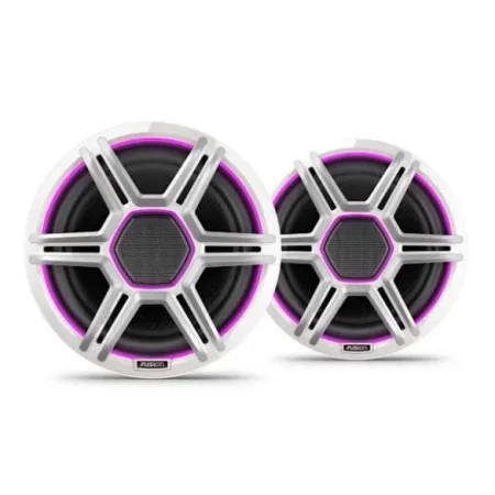 Altavoces marinos blancos de 8.8" con luz LED, deportivos, Fusion Apollo