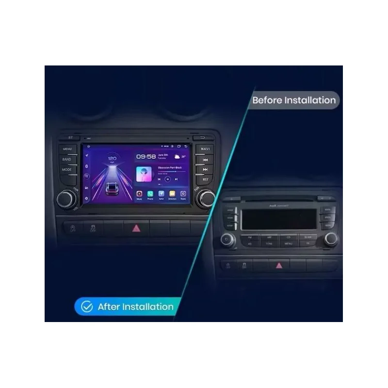 Radio navegador Audi A3 8P, año 2003 2013, Android 14 en Radio navegador Android de AUV5763 Radio navegador para Audi A3 8P, 