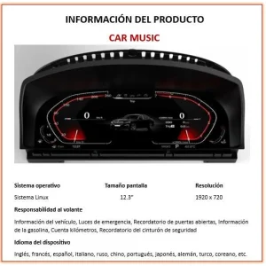 Información cuadro digital BMW
