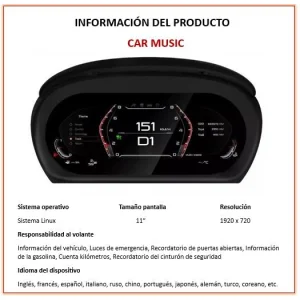 Información cuadro digital BMW
