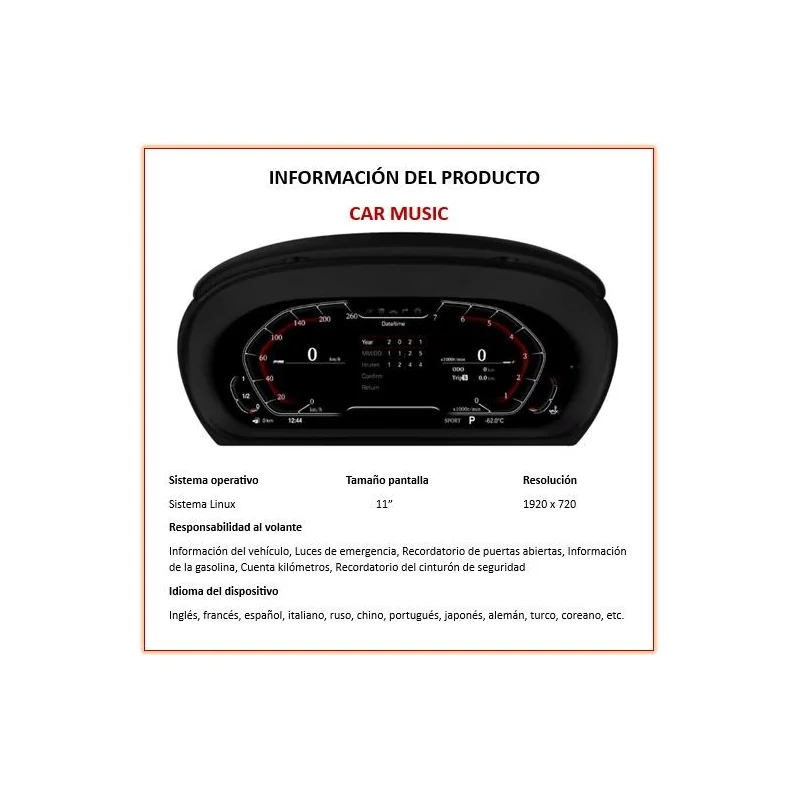 Información cuadro digital BMW