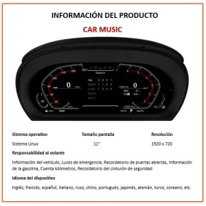 Información cuadro digital BMW