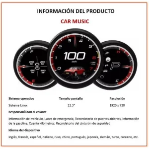 Información cuadro digital Mini Cooper