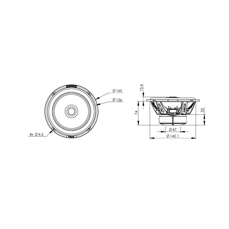 Focal EC 165 KE, medidas.