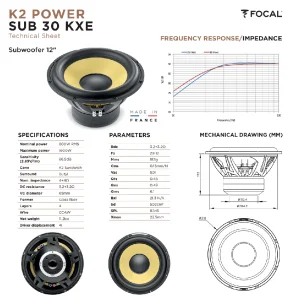 Subwoofer Focal SUB30KXE, 30cm