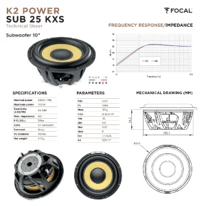 Subwoofer Focal SUB 25 KXS, 25cm