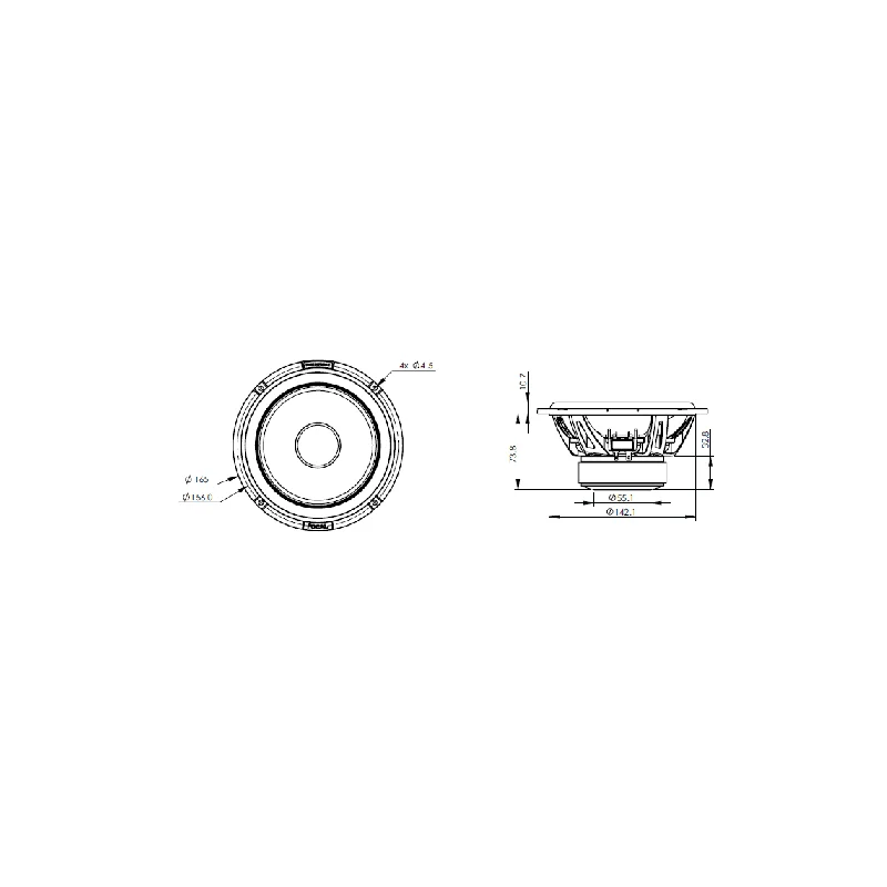 Altavoces Focal ES 165 KE, 6,5" vías separadas, medidas
