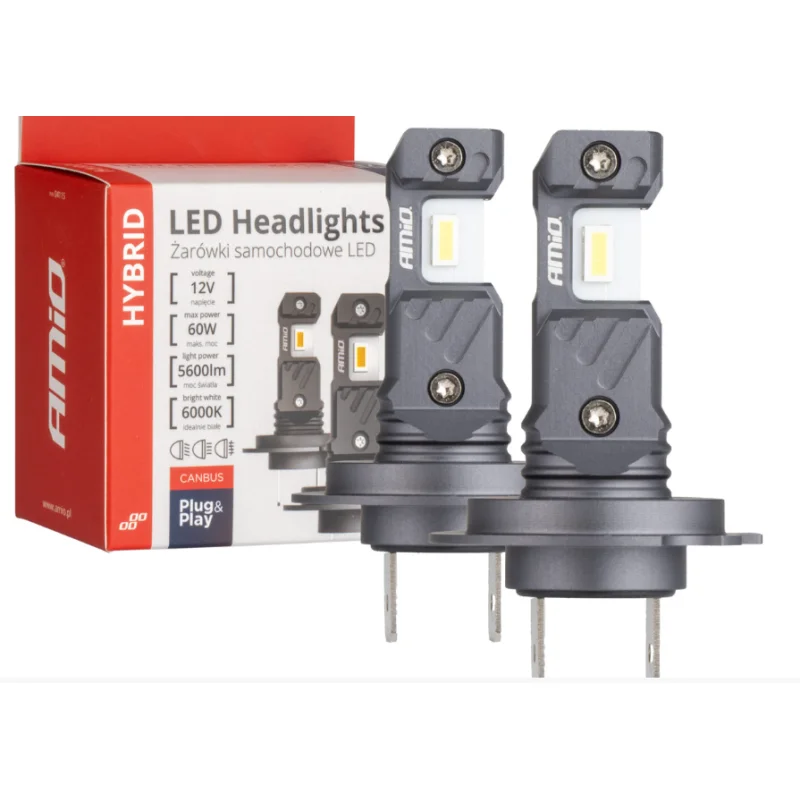Bombillas LED H7, H18, 60W, 6000K, 12V