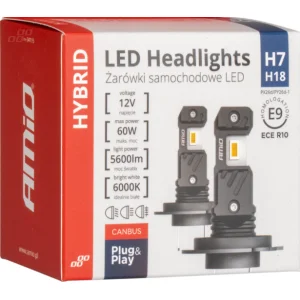 Bombillas LED H7, H18, 60W, 6000K, 12V