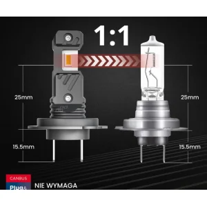 Bombillas LED H7, comparativa con halógena