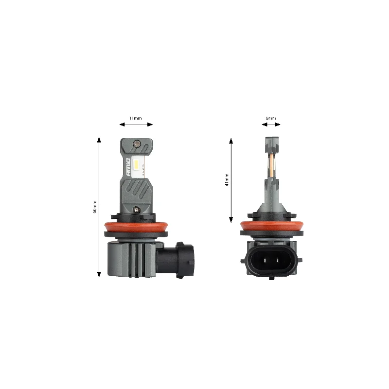 Bombillas LED Hybrid series H8, H9, H11, H16, 6000K Canbus 60W, medidas
