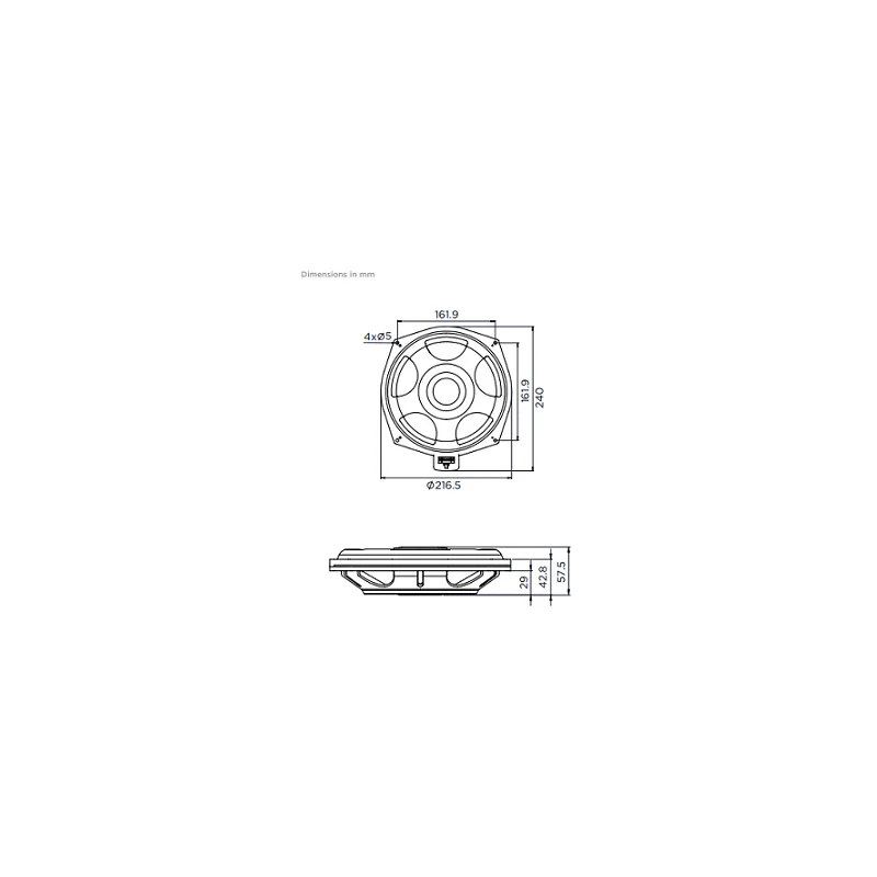 Subwoofer 200mm para modelos BMW y Mini, Focal ISUB BMW8, medidas.