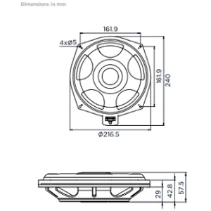 Subwoofer 200mm para modelos BMW y Mini, Focal ISUB BMW8, medidas.