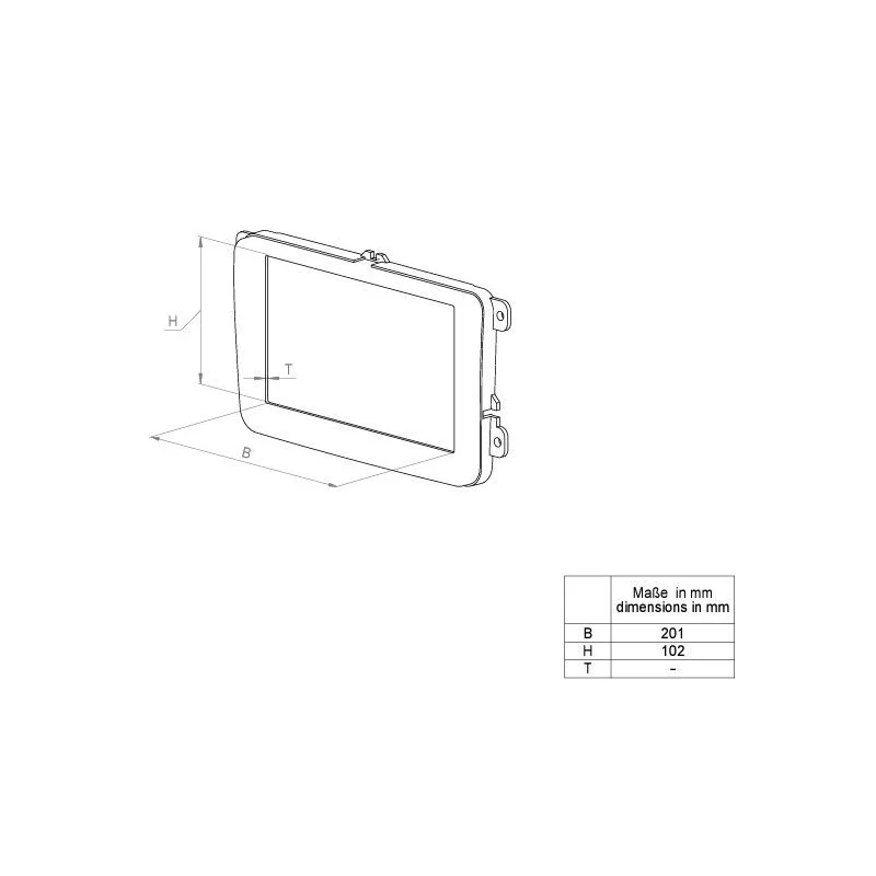 Marco radio Toyota Land Cruiser Prado J150. Medidas