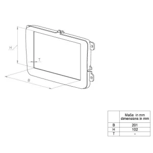Marco radio Toyota Land Cruiser Prado J150. Medidas