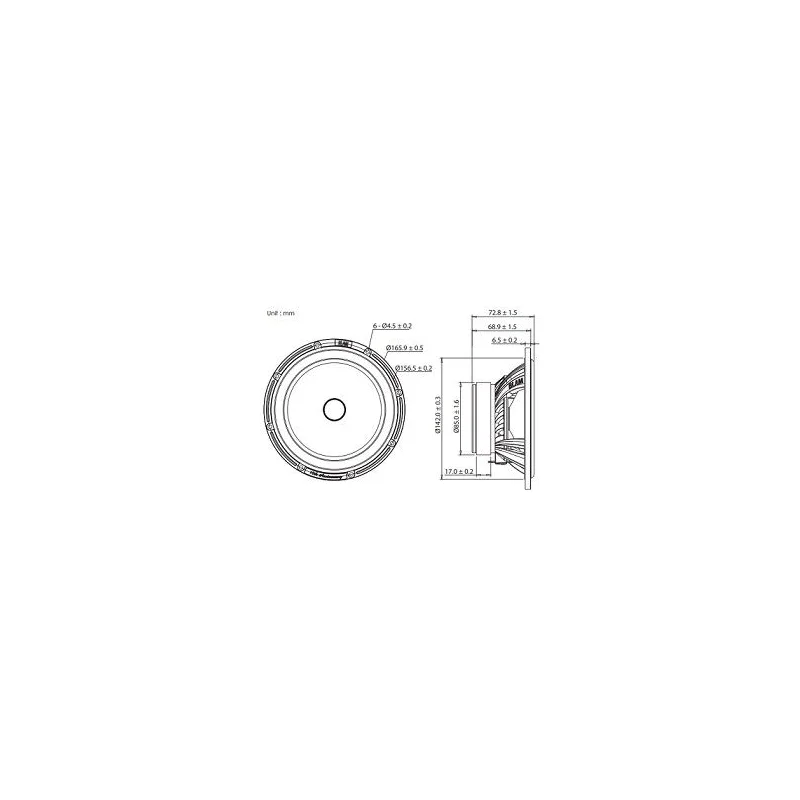 Blam Audio SR165S, medidas altavoces de 165mm, 2 vías separadas