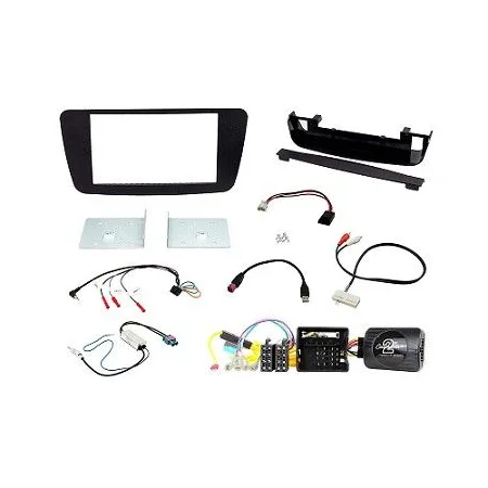 Marco radio Mercedes Clase A, GLA, CLA, e interface mandos volante, negro