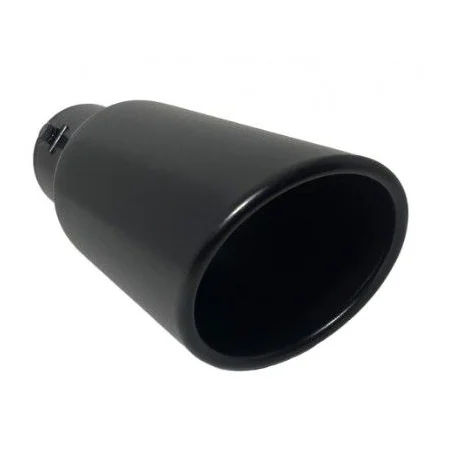 Cola de escape simple, acero inox, negro mate