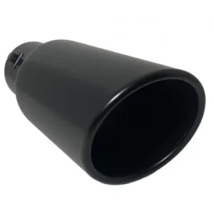 Cola de escape simple, acero inox, negro mate