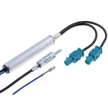 Adaptador antena DIN macho 2 Fakras macho paralelo, Audi, Seat, Skoda, VW