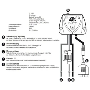 ESX Audio, manual receptor bluetooth marino, VM BTR1