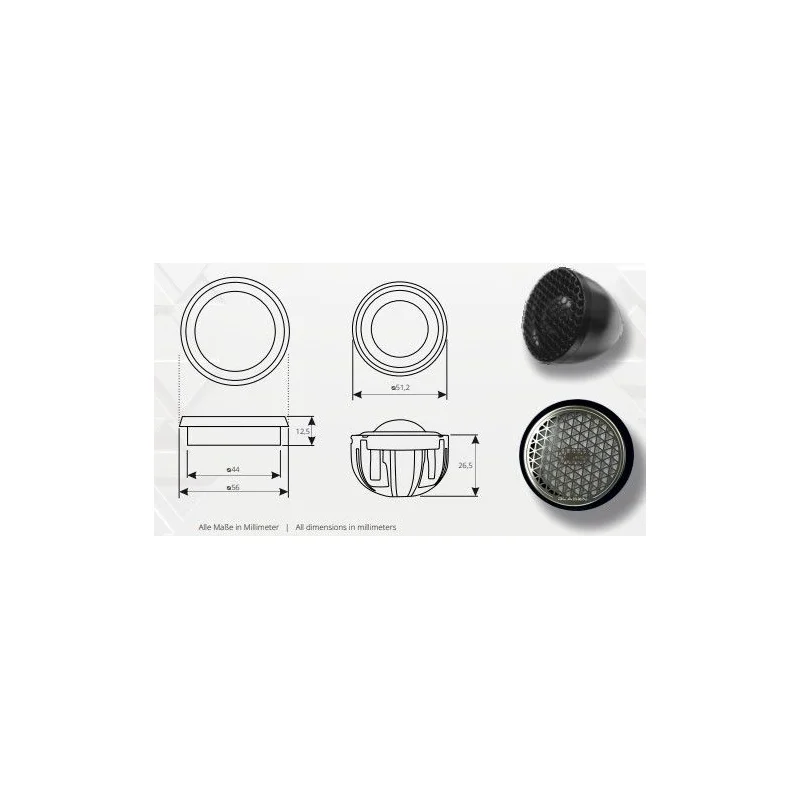 Tweeters Gladen Audio ZT 30, medidas