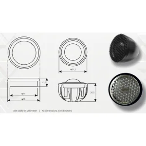 Tweeters Gladen Audio ZT 30, medidas