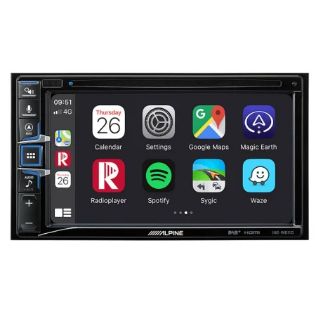 Alpine INE W611DU, navegador específico para autocaravanas Citroën, Fiat, Peugeot, Opel de 6.5" con Android Auto y Apple CarPlay