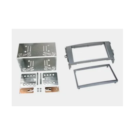 KIT Instalación 2DIN marco color gris antracita para radio de Toyota Auris 2007 2013, Toyota Verso 2009 2013 con faja metálica