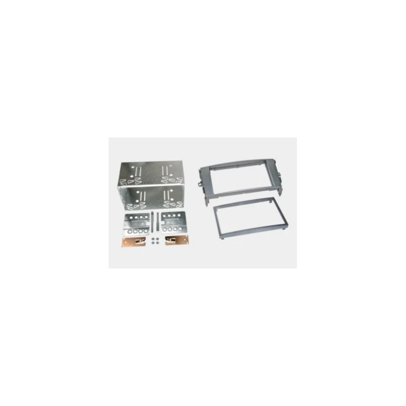 KIT Instalación 2DIN marco color gris antracita para radio de Toyota Auris 2007 2013, Toyota Verso 2009 2013 con faja metálica